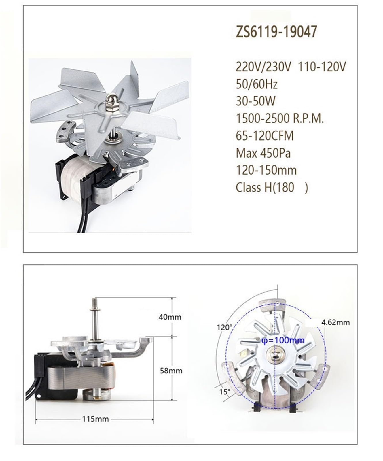 Amazon.com: ZS6119-19047 ZS61-2100 MH6019-19070 Drying Ovens Motor